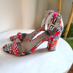 Worthington Womens Floral Heels Size 8.5 Shoes Sandals open toe